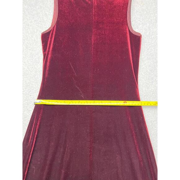 Vintage 90s Y2K Carole Little Dress 4 Maxi Velvet Fairy Grunge Whimsygoth  Red